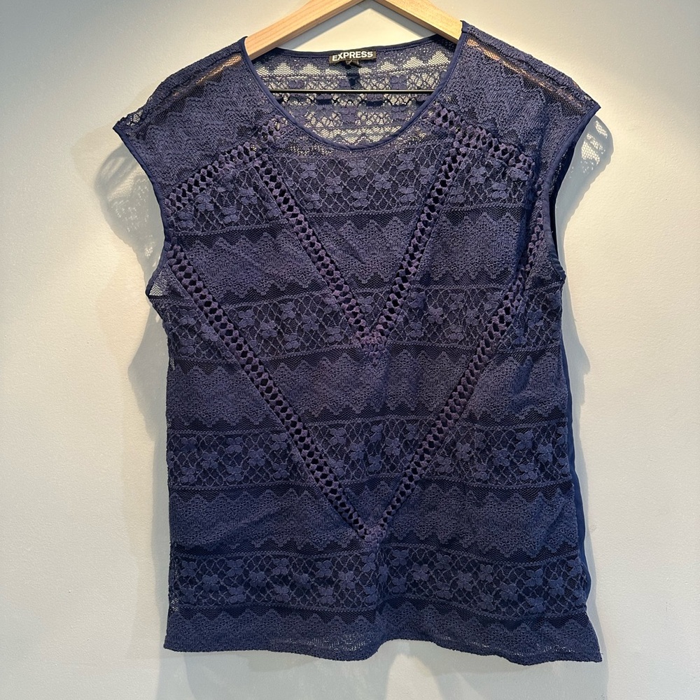 Express Women's Lace Sleeveless Top - Size M